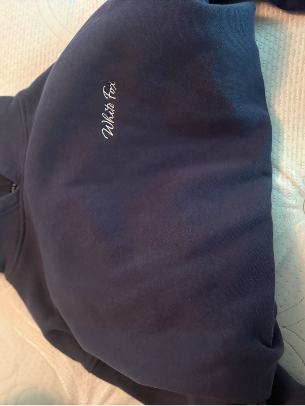 White Fox Navy Script Logo Pullover Hoodie